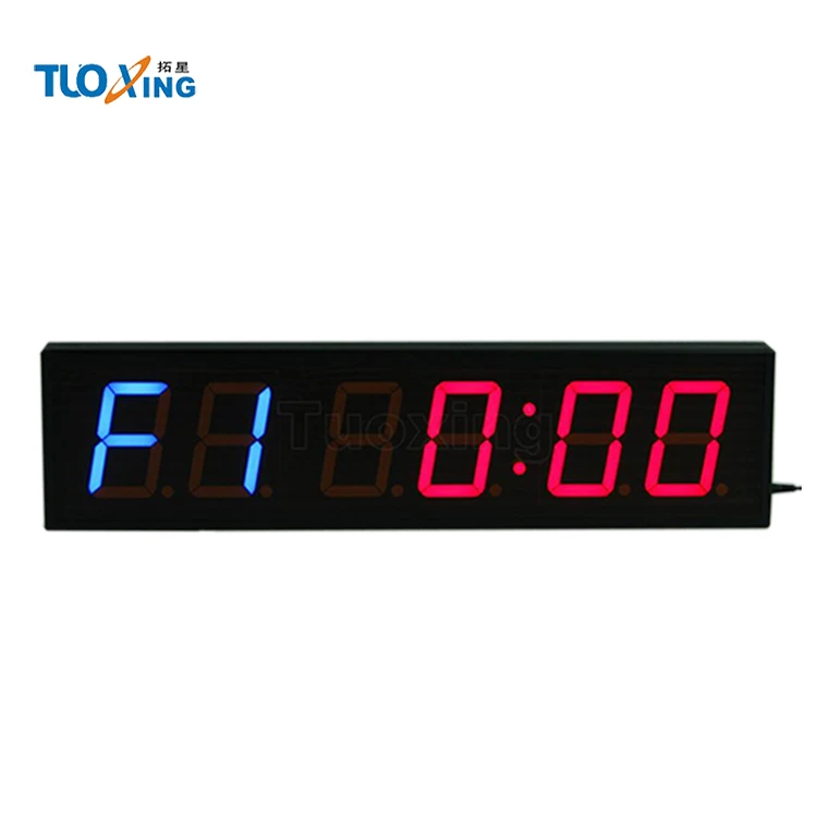 Digital Interval Wall Timer for Gyms, Sports Clubs, Schools, Crossfit (6  Digit)