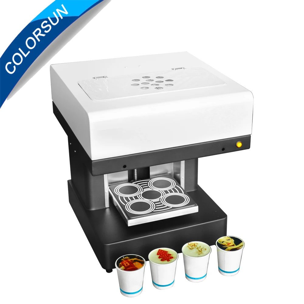 ColorSUN 4 Cups DIY 3D Small Cake Printing Machine Latte Art Coffee Food Printer