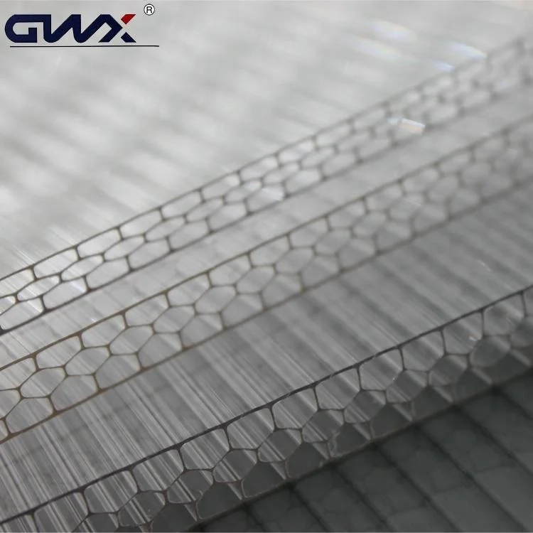 OEM Clear Plastic Honeycomb Polycarbonate Sheet Anti UV Protection Cheap Price Patio Covers Outdoor Use PC Clear Plastic Roofing