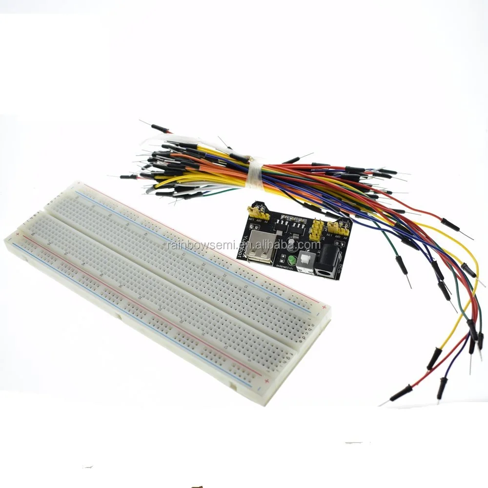 MB102 830 Points Solderless Bread Board Power Module 65 Jumper Wires Kit #EB 