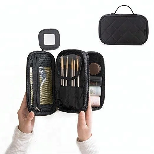 Toiletry Brush with Mirror,makeup Bag Cosmetic,custom Cosmetic Bags Cases Portable Makeup Small Trav