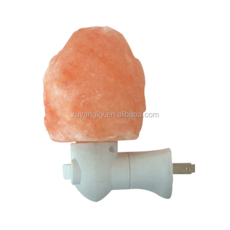 Ночник из гималайской соли, настенный светильник ручной работы из натуральной соли с вращающейся на 360 градусов вилкой