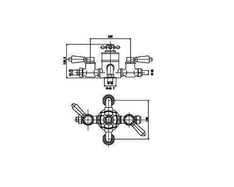 Traditional Triple Handles Thermostatic Exposed Shower Valve factory