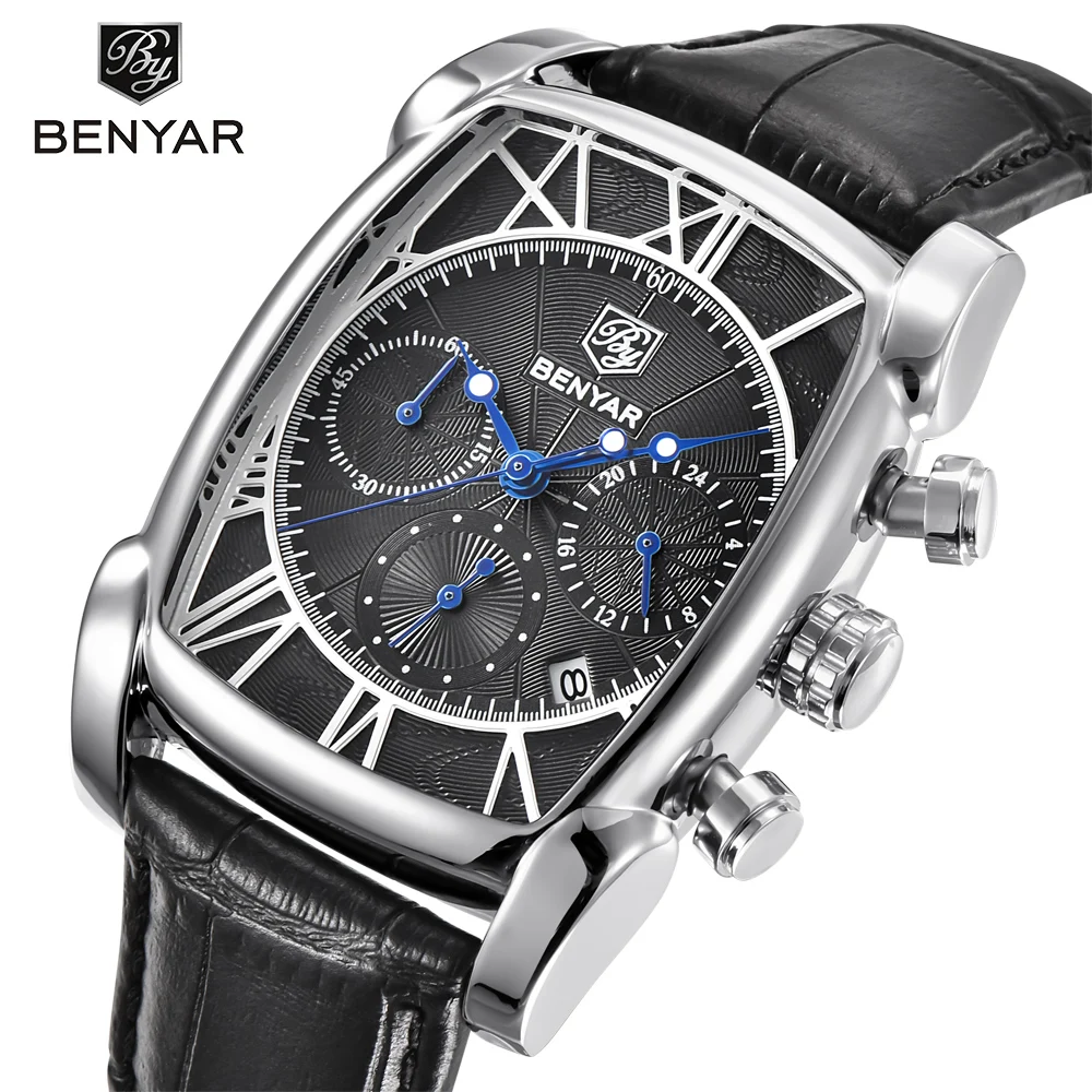 benyar watch 5113 classic rectangle chronograph Alibaba