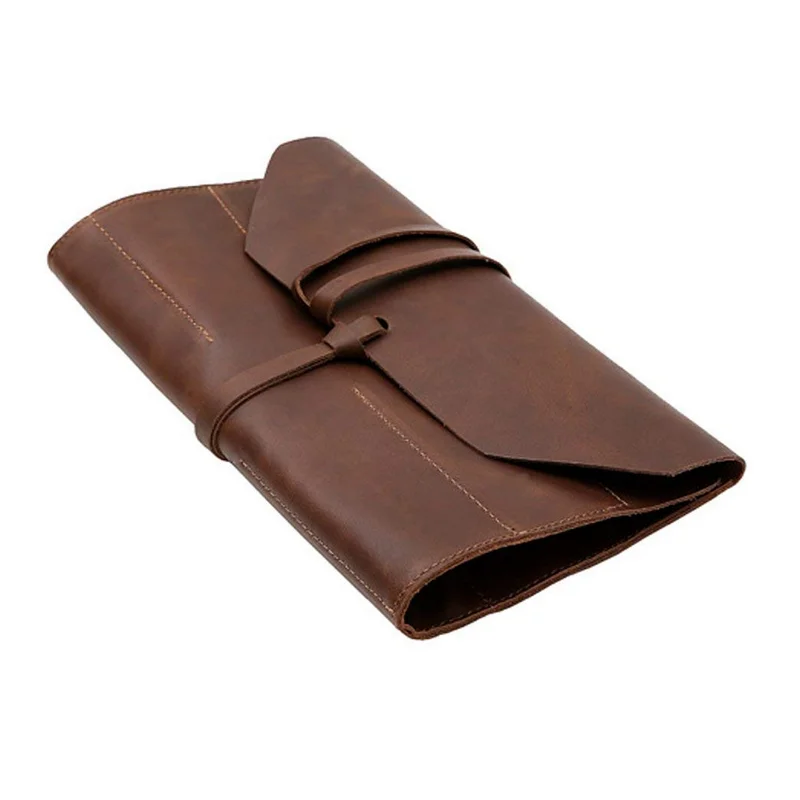 Portagioielli Da Viaggio In Pelle Pieghevole – Fatto A Mano In USA, Borchia In Ottone, 12,7x12,7x5,1 Cm, Colore Bordo