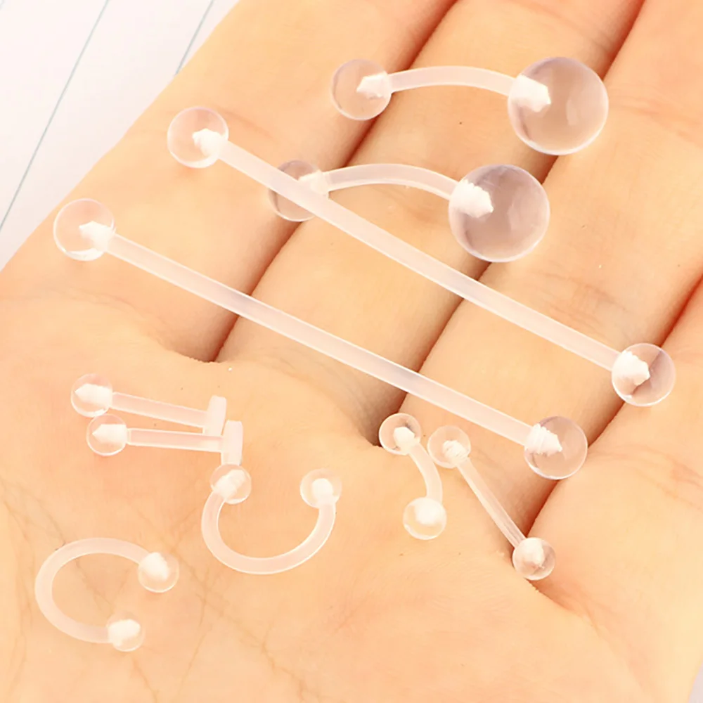 Colorful Acrylic Industrial Barbell Cartilage Clear Earrings For