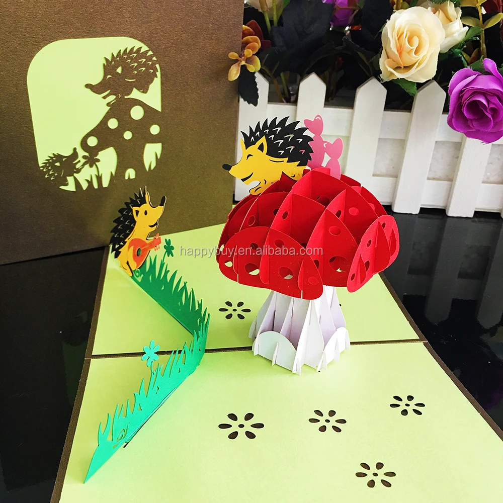 美しいキノコの家3dポップアップ子供の誕生日グリーティングカード Buy 妖精ポップアップカード 美しい手作りグリーティングカード カスタムポップアップグリーティングカード Product On Alibaba Com