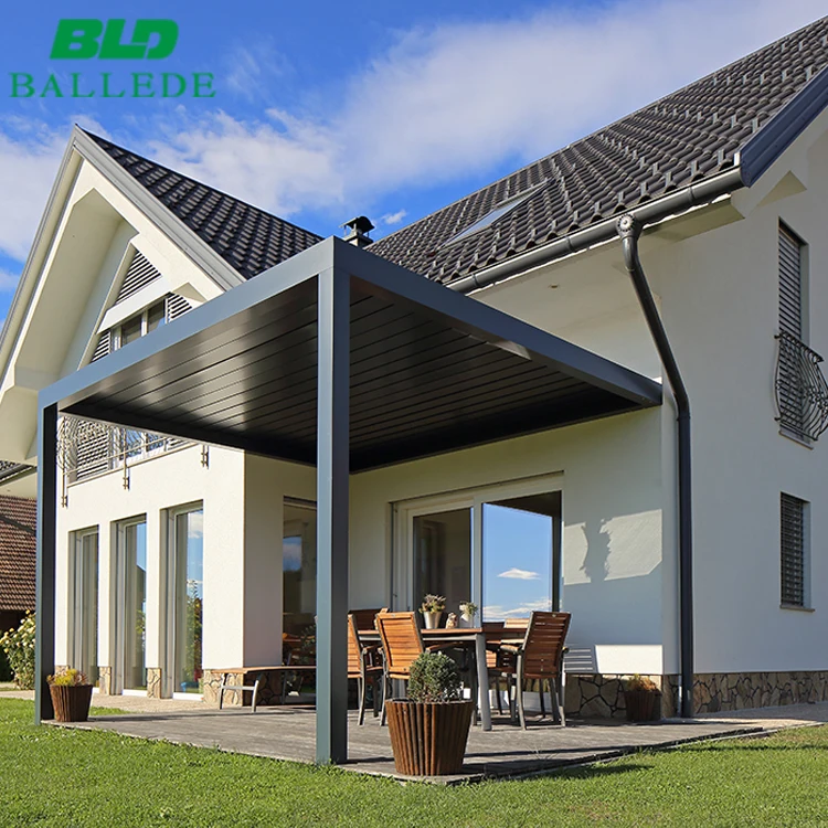 BLD Sun Shade Remote Control Electric Aluminum Outdoor Automatic Pergola for Garden