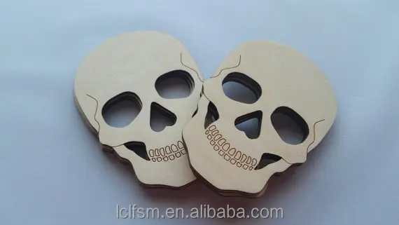 
 Лазерная вырезка деревянного украшения в виде сахарного черепа на Хэллоуин, детский подарок, скрап-бронирование, украшение дня мертвецов  