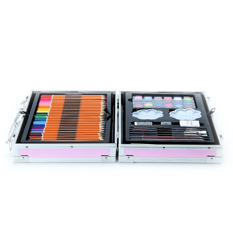 deluxe 145pcs aluminum case drawing coloring