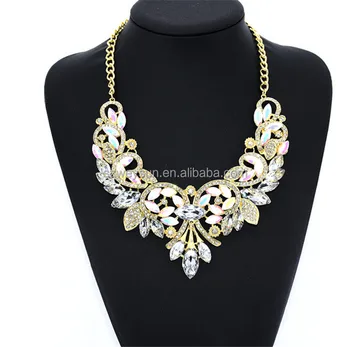 Spring Colorful Crystal Women Brand Maxi Statement Necklaces& Pendants Vintage Turkish Jewelry Necklace
