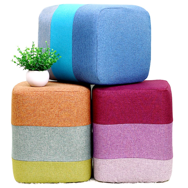 Лидер продаж, ножная табуретка из натуральной льняной ткани для гостиной