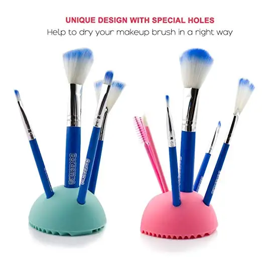 Силиконовый держатель для кистей макияжа в форме половины яйца и силиконовый коврик