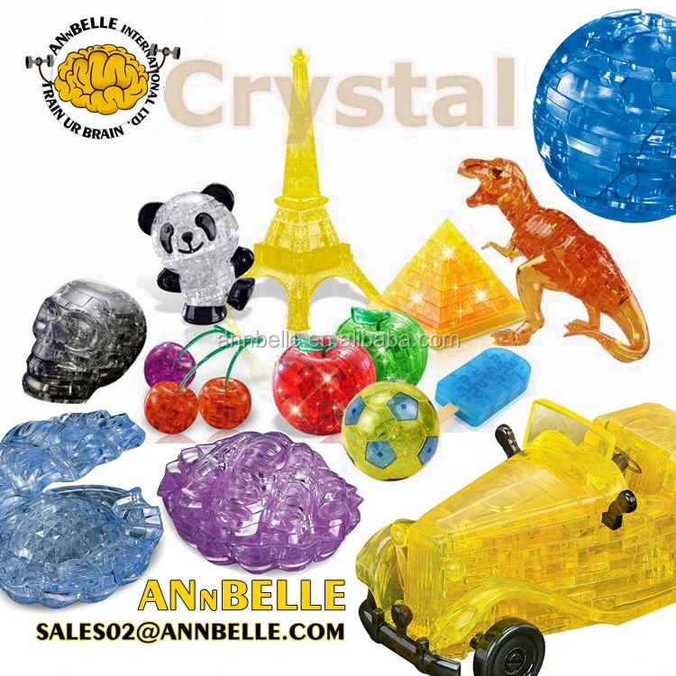STEM 3D Plastic Block Panda 3D Crystal Block With Flashing Light Plastic Animal Block