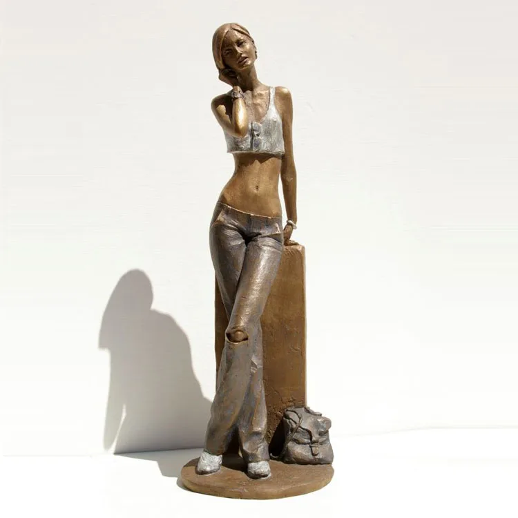 リアルサイズのブロンズ女性彫刻 - インテリア装飾用ヌード像