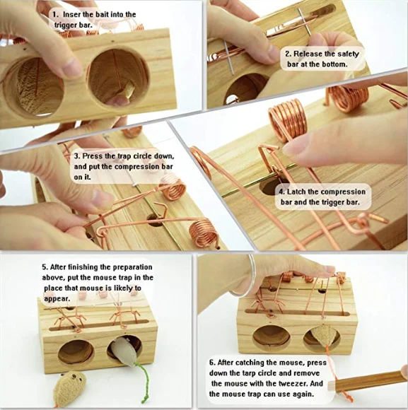 Humane Multi Catch Wooden Hole Rat Rodent Control Killer Mouse Trap