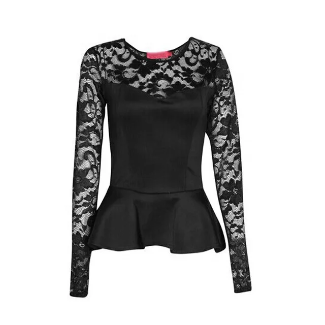 ladies black peplum top