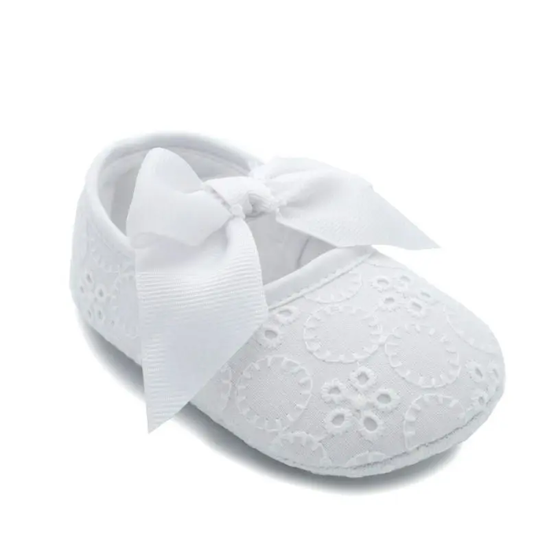 Lot Big Butterfly Knot Decorate Solid White Baby Shoes Toddler Princess Shoes First Walkers