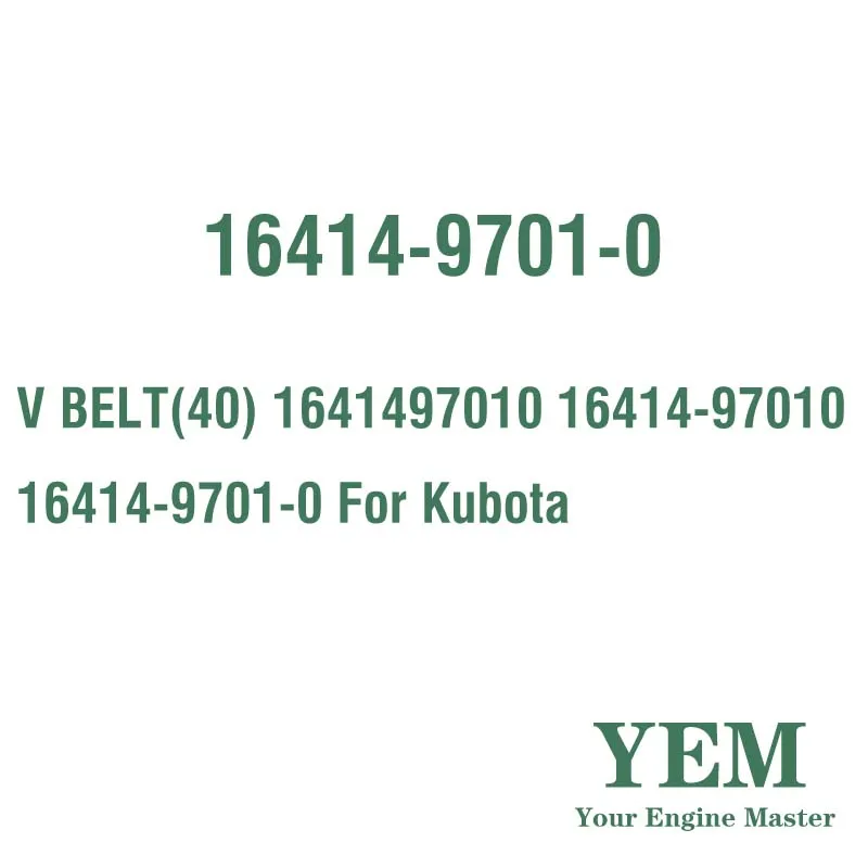 V BELT(40) 1641497010 16414-97010 16414-9701-0 for Kubota