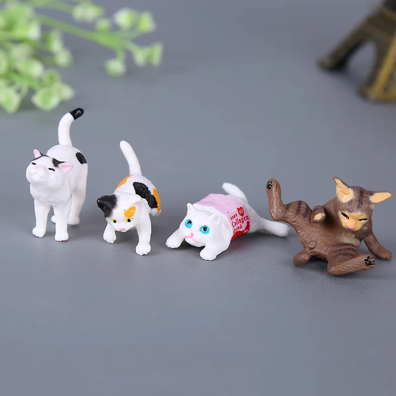 10 шт. милые фигурки кошек игрушки ПВХ Мультяшные животные мини-кошка кукла Коллекционная модель игрушка для детей рождественские подарки кошка аниме