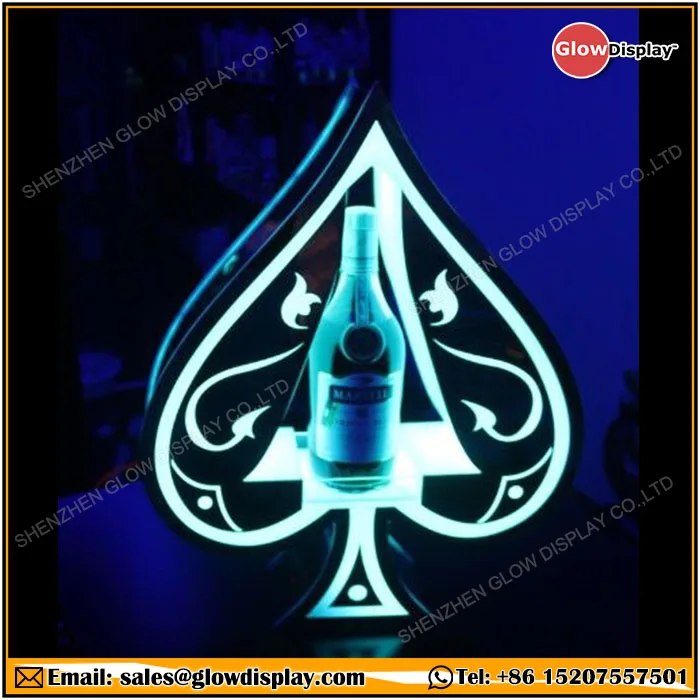 Customized Logo Rechargeable Color Flashing Armand de Brignac Champagne  Glorifier Display LED Ace of Spade VIP Bottle Presenter