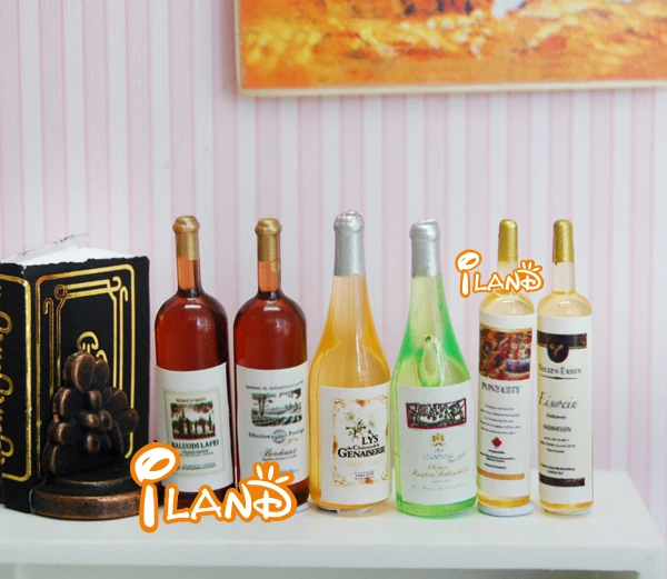 Миниатюры iland, набор миниатюрных бутылок для кукольного домика, еды и напитков/6 фе014