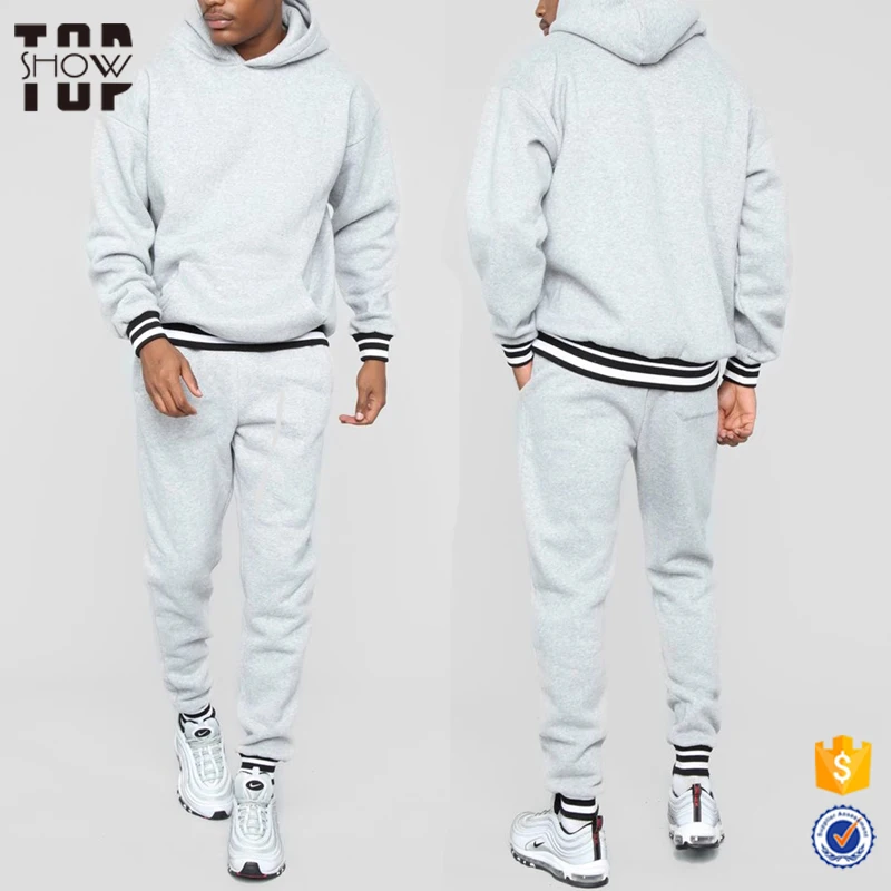 Bulk Wholesale Custom Logo Fitted Fleece Plain Tracksuit Mens