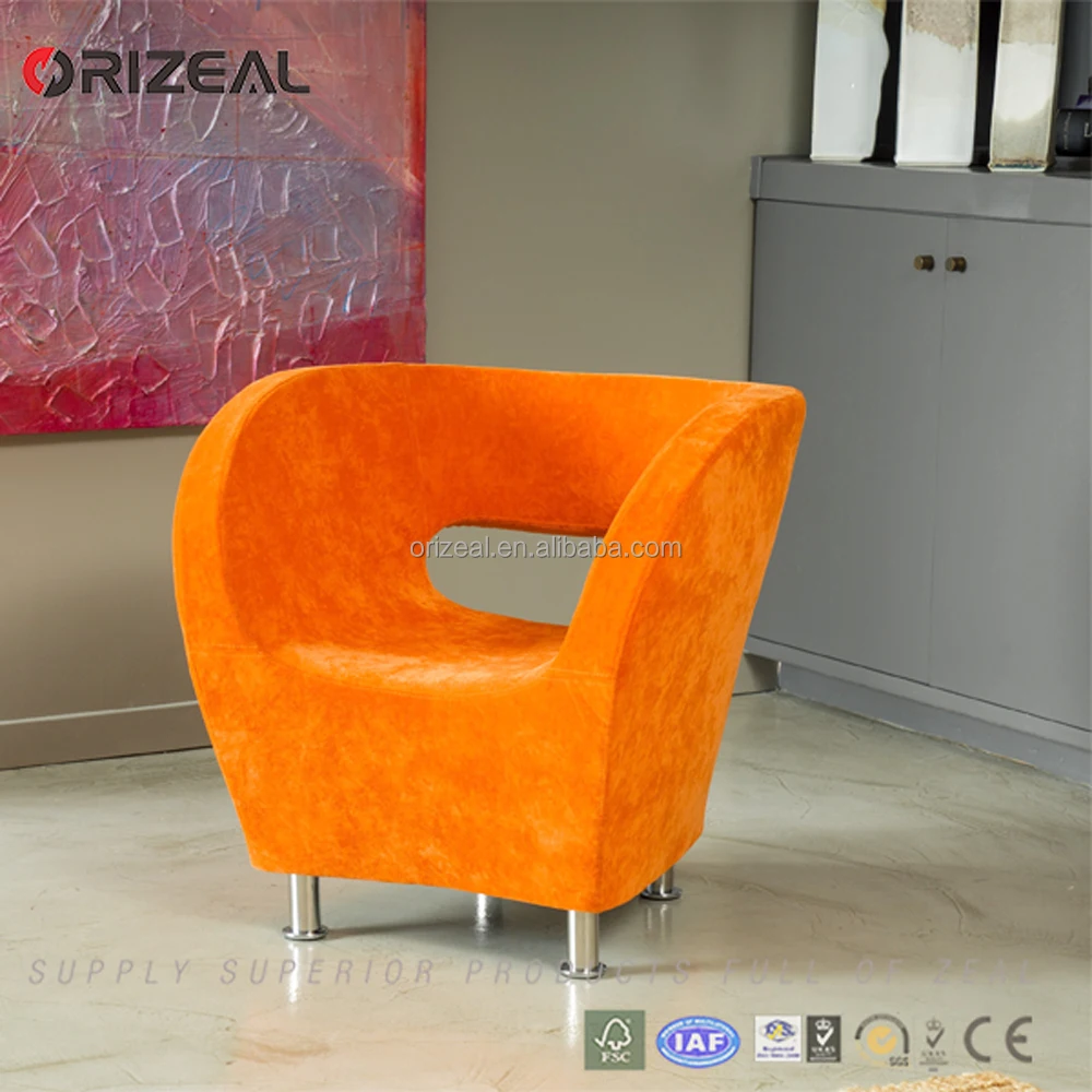 New Hot Sale Modern Orange Microfiber Accent Chair Philippines With Back Hole For Livingroom Buy Modern Accent Chair