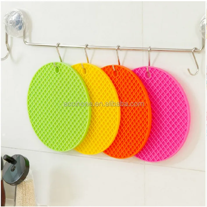 Silicone Round Trivet Table Heat Resistant Mat Cup Coaster Cushion Placemat“Pad 