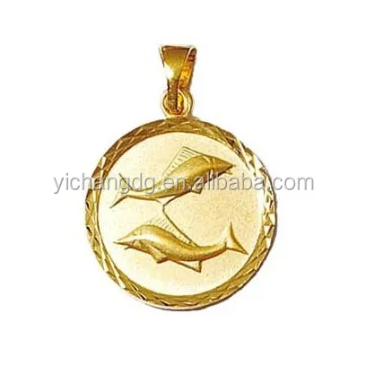 Gold Fish Pendant Necklace Made Of 