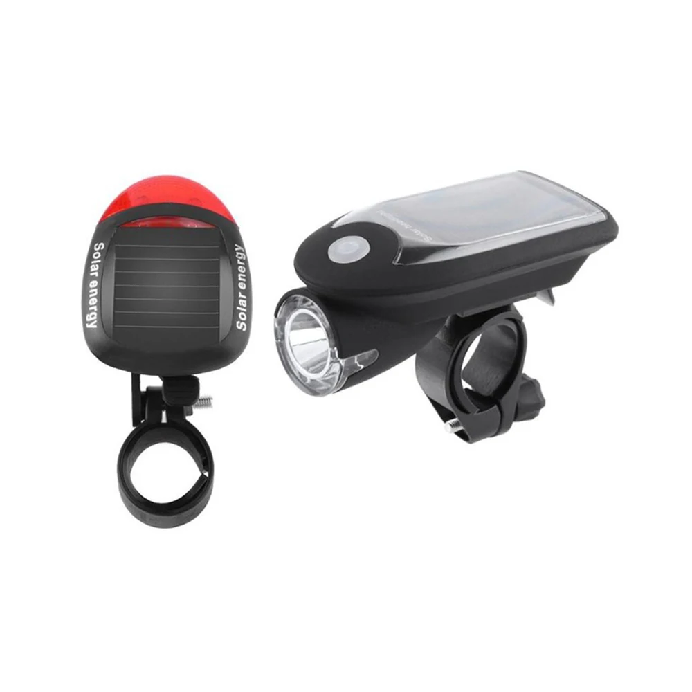 Solar Powered Bicycle Light LED USB Rechargeable Bike Front Headlight Lamp 