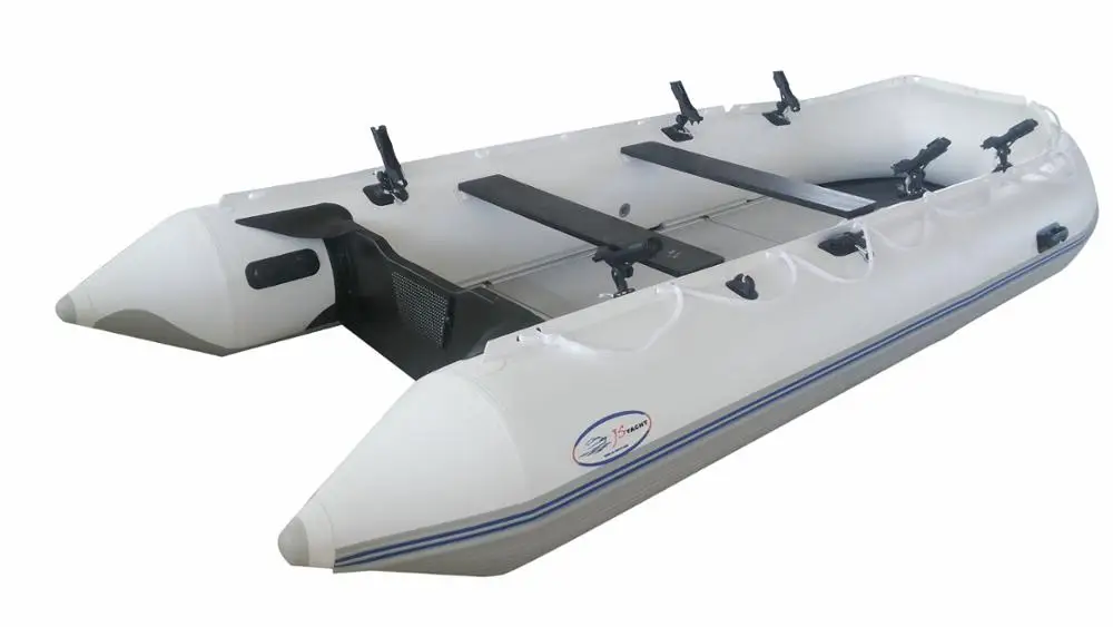 Pvc Inflatable Speed Boat Outboard Motor Sport Boat With Aluminum Floor