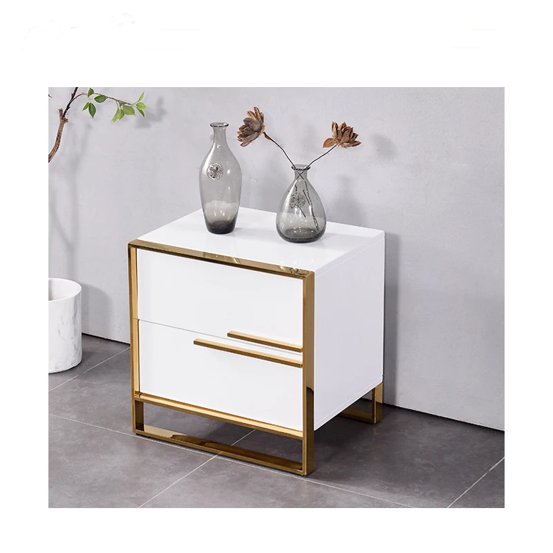 Multifunctional Metal Leg Side Table Glass Gold Side Table Modern Luxury Side Table