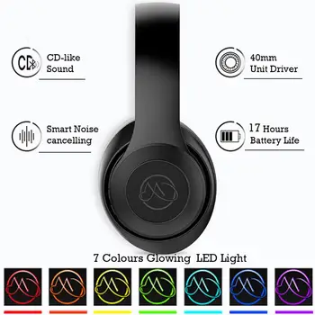 Alternative view of BH10 for Christmas Gifts Mobile Accessories LED RGB Light OEM Sports Wireless Headset Headphones bluetooth Headphone