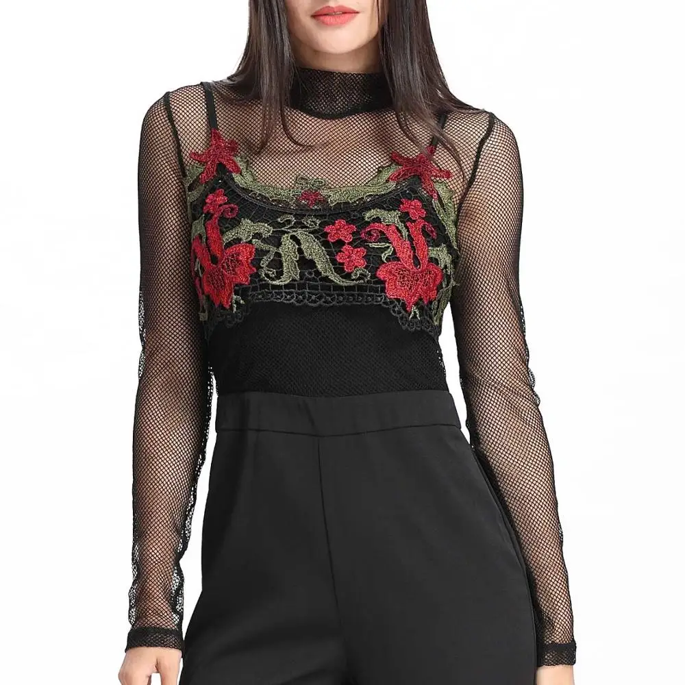 transparent floral top