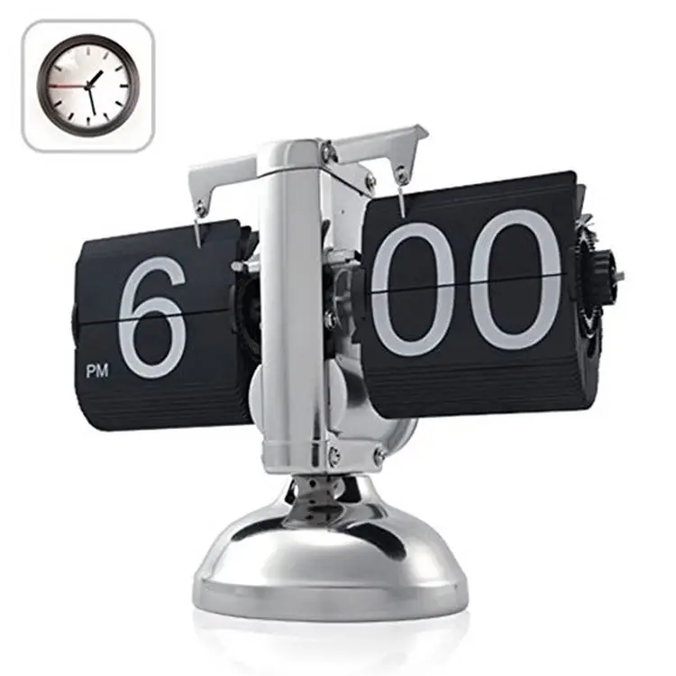 Decorative Mechanism Giant Auto Flip Desk Table Alarm Clock,Automatic