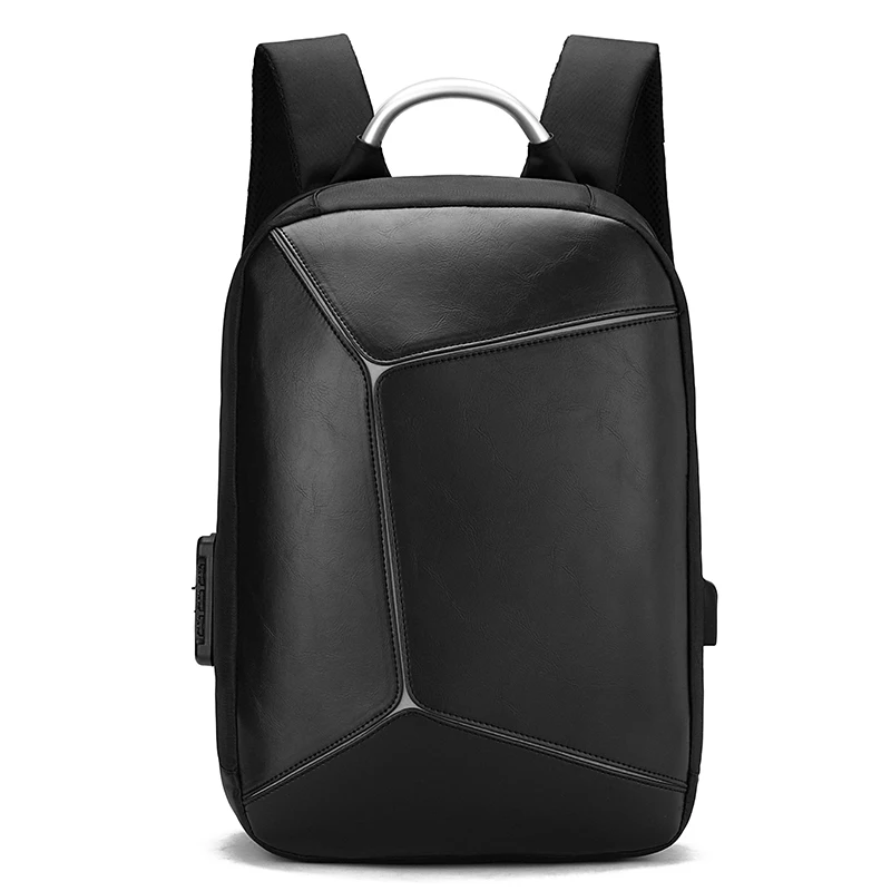 black pu backpack
