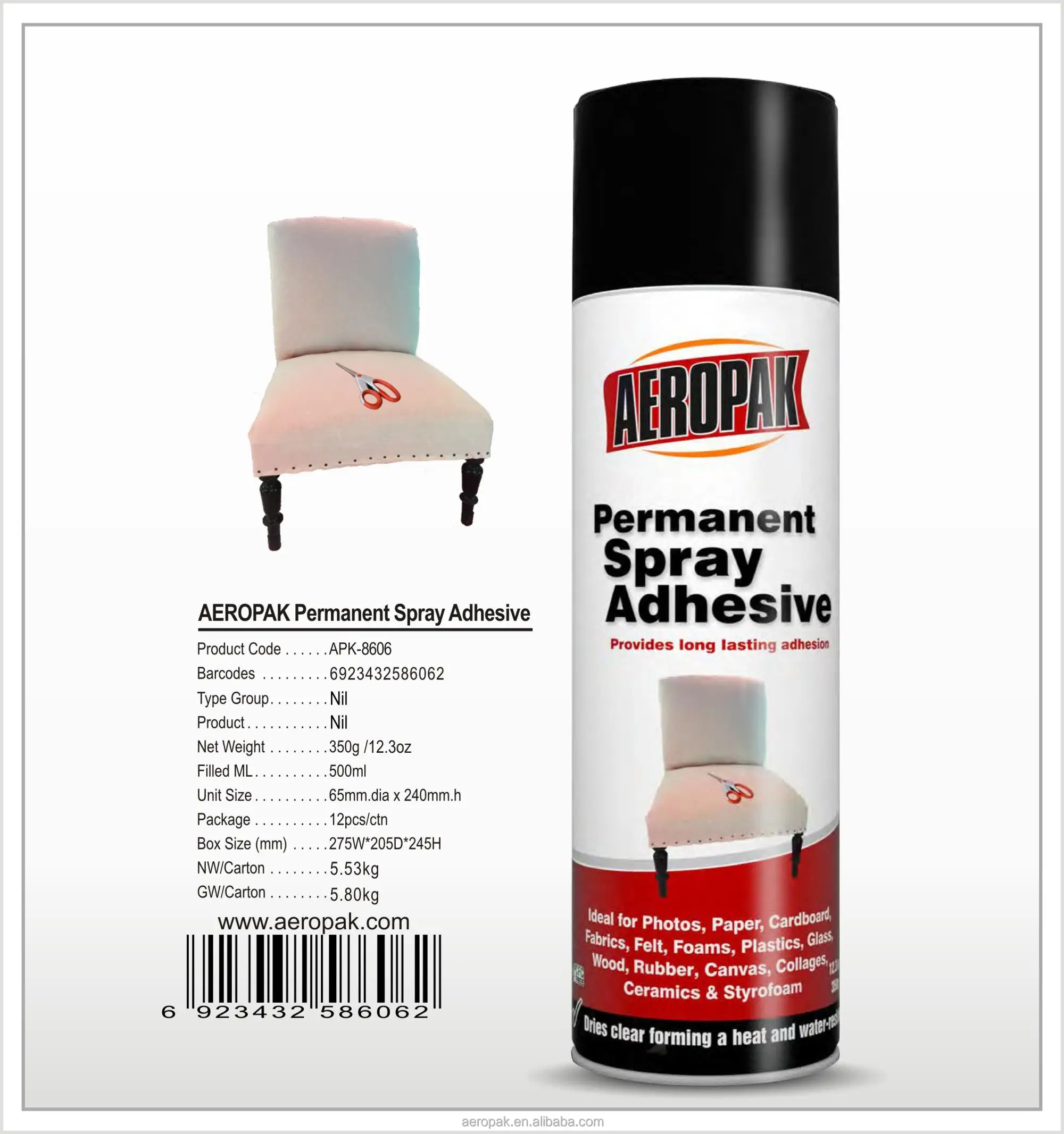 Aeropak Permanent Adhesive Glue Spray - China Odorless, Adhesive