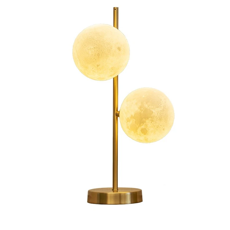New Design Creative Modern Moon Shape Glass Ball Table Lamp Round Ball Desk Lamp