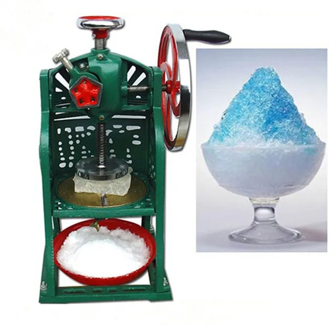 Manual Ice Crusher Machine - Hand Crank Ice Shaver For Cocktails, Slushies, Iced Coffee With 3 Textures, Built-in Stirrer & Spoon-672009