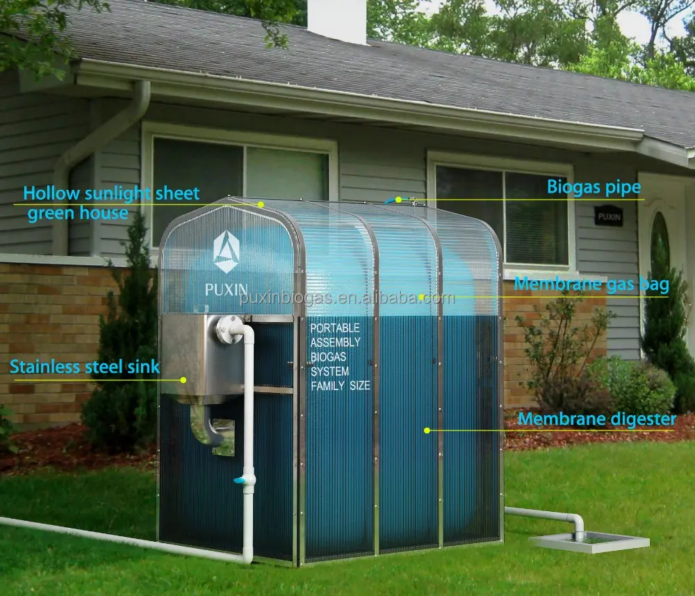 DIY-kit voor het samenstellen van een mini-biogasvergister voor gezinsgebruik