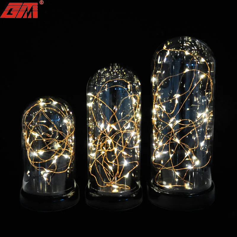 christmas decoration supplies 2024 Shiny clear mini glass dome for crafts with led light christmas illuminated decorations