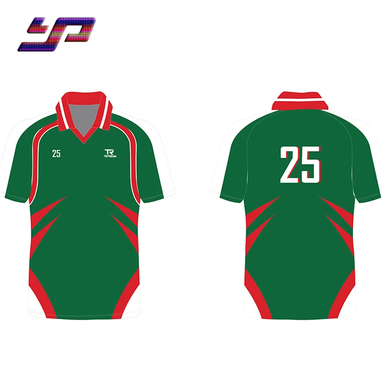 Cricket Best Buy Sports Jersey Kashmir Eleven Red/Green Design Fully Customizable Sports Kit Shirt Only