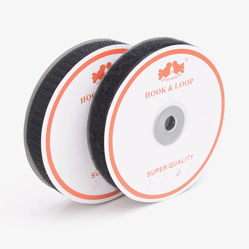 100% Polyester Sew-On Hook and Loop Fastener Tape 20mm Ordinary Style for Shoes Bags Garments Eco-Friendly Strap