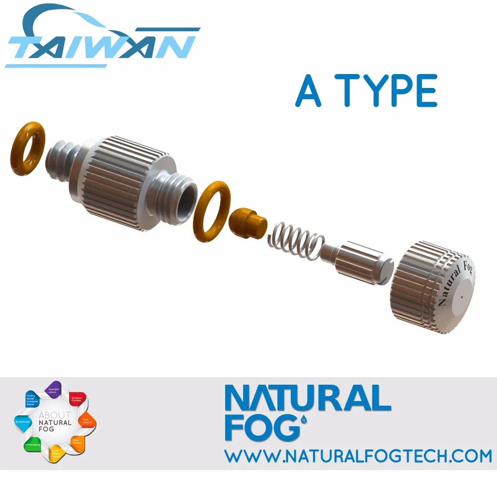 Taiwan Natural Fog High Pressure Cooling System Water Spray Fog Misting Nozzle