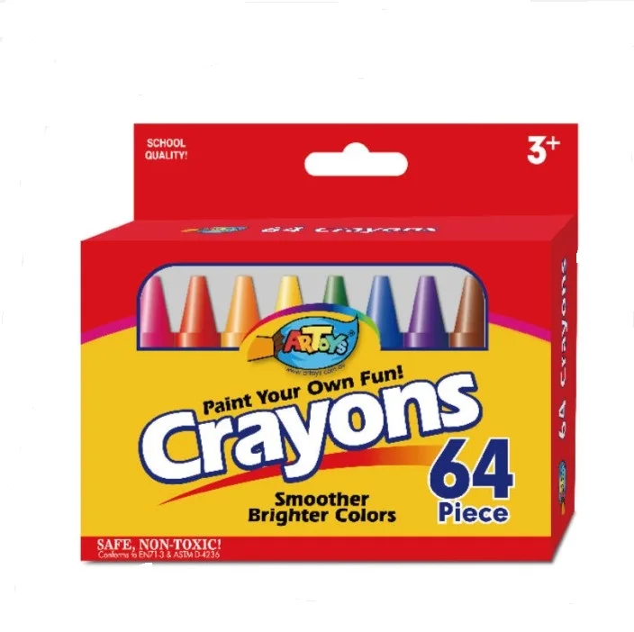 Wax Crayon Kids Non Toxic Crayon Set Performance Bulk 64 Pack Wax ...