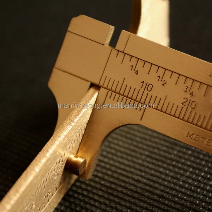 Portable Brass Vernier Caliper Measuring Tool Gauge Measurement EDC Pocket Tool