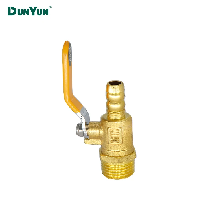 Dunyun Factory's Manual Brass Gas Nipple Ball Valve 10mm Hose Connector for Natural Gas OEM Customizable