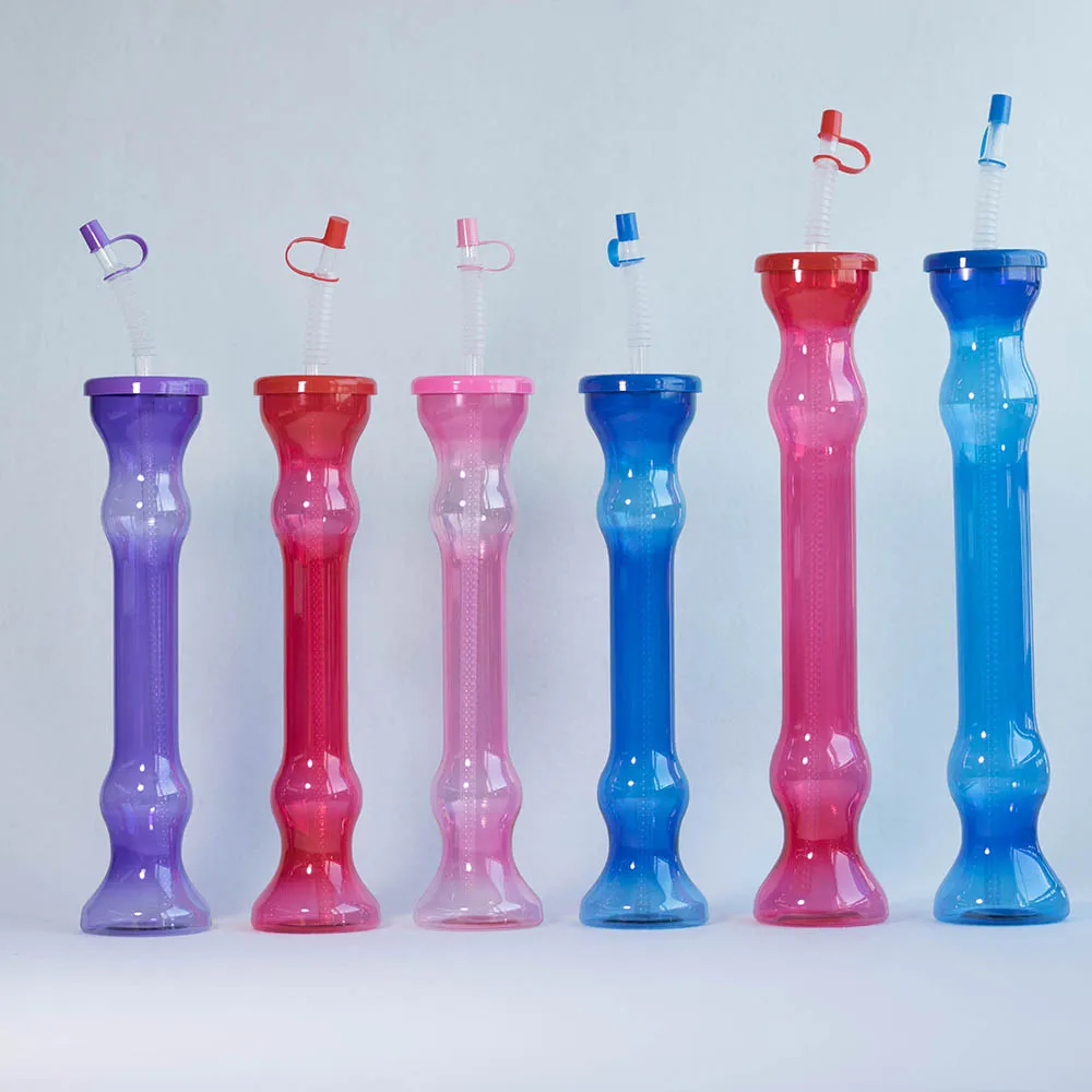 Симпатичные чашки для двора с головой тигра пластиковая чашка длинной шеей и соломинкой