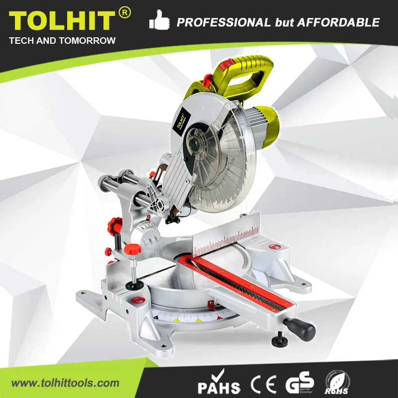 TOLHIT Induction Motor Professional Sliding Compound Miter Saw Industrial Electric Wood Cutting Machine 220v 305mm 12in 1800w